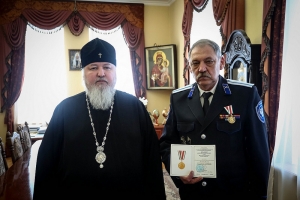 На Ставрополье атаману ТВКО вручили патриаршую медаль