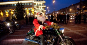 В Ставрополе Деды Морозы устроили байк-шоу